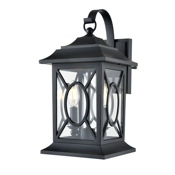 Winston Porter Umbert 2 Light Outdoor Wall Sconce in Powder Coated